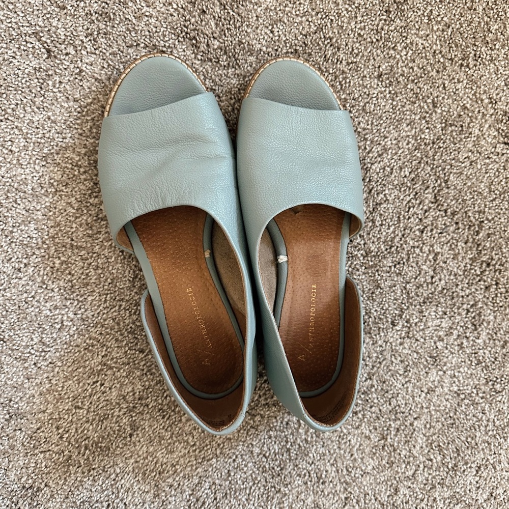 Anthropologie Blue Flats